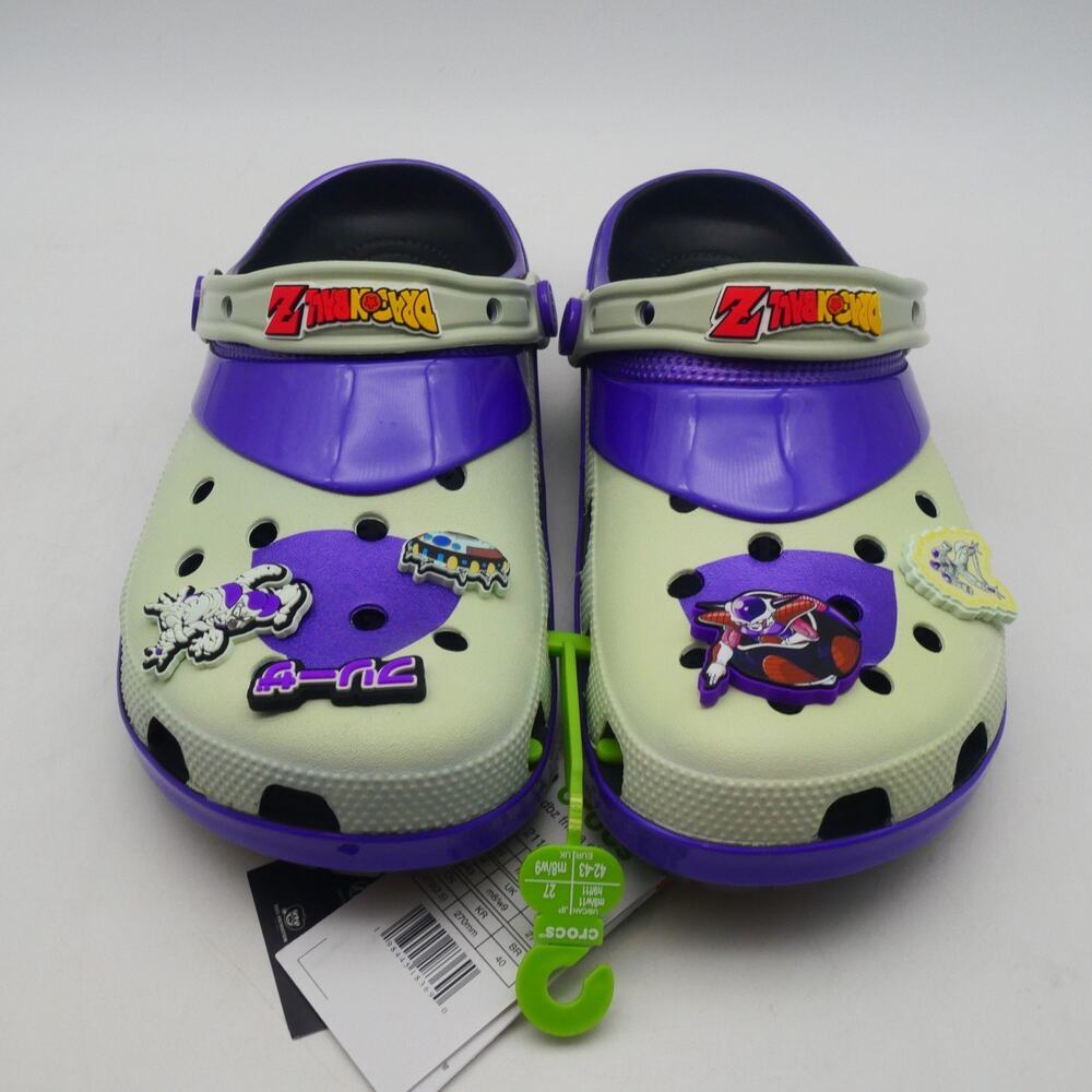 NEW Crocs Classic Clogs Men's 9 Dragon Ball Z Frieza Purple Women's 11